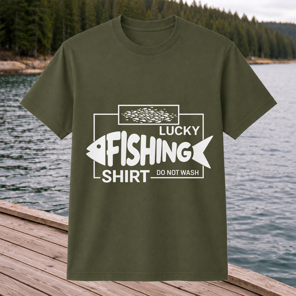 Lucky Fishing Shirt Do Not Wash Funny Fish Graphic T-Shirt