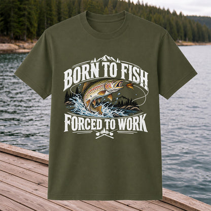 Brown Trout Mountain Lake Fishing Graphic T-Shirt
