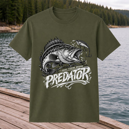 Predator Bass Fishing Design Largemouth Bass Graphic T-Shirt