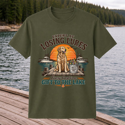 Expert at Losing Lures Golden Retriever Funny Fishing T-Shirt