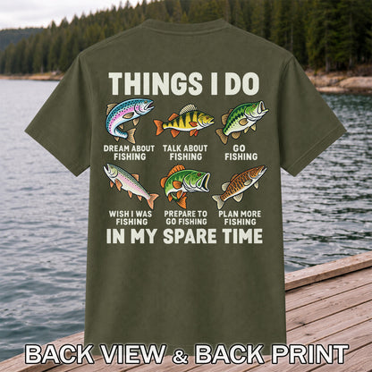 Colorful Fish Fishing Hobby Graphic T-Shirt | Back Print