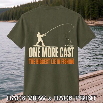 Fishing Angler Silhouette Graphic T-Shirt | Back Print