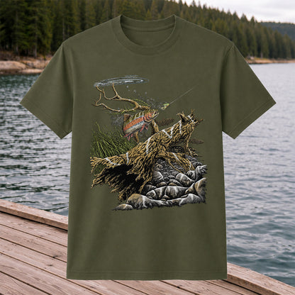 Trout Fishing T-Shirt  Fly Fishing River Tee