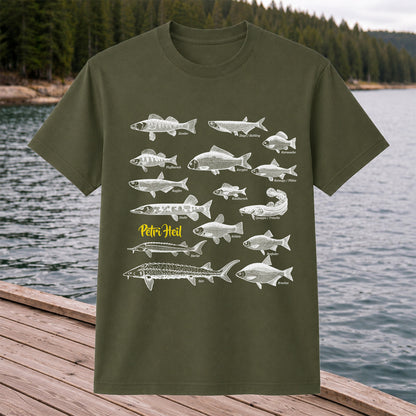 German Freshwater Fish Species Chart Fishing Graphic T-Shirt