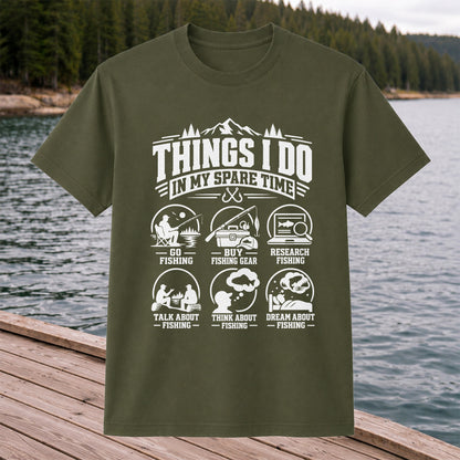 Things I Do in My Spare Time Funny Fishing T-Shirt