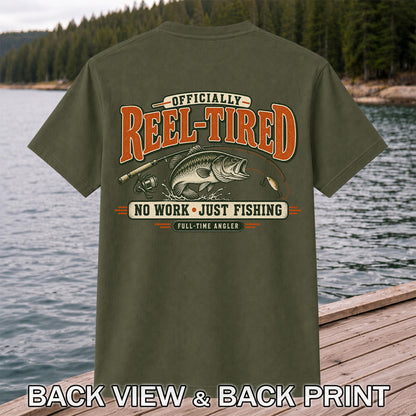 Retired Bass Fishing No Work Graphic T-Shirt | Back Print