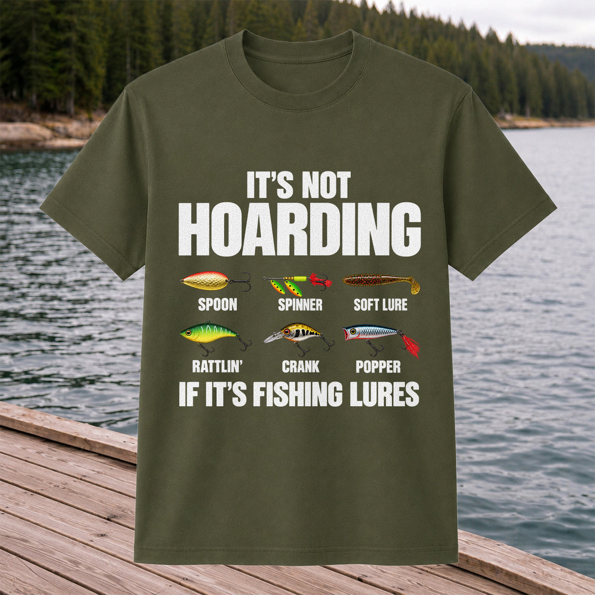 Fishing Lures and Tackle Humor Graphic T-Shirt