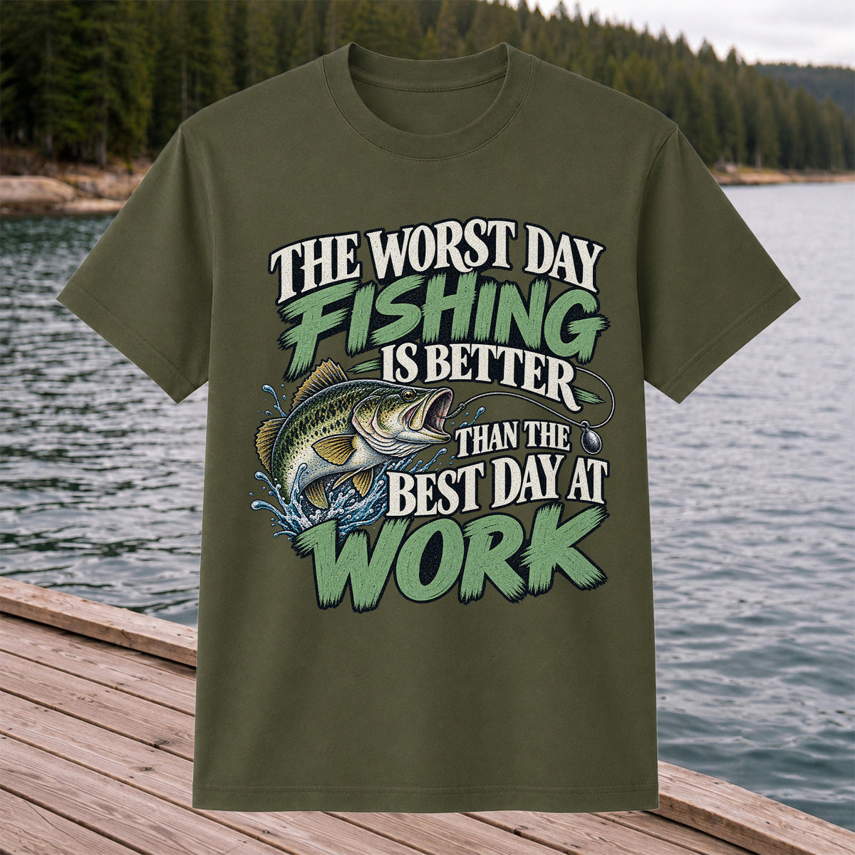 Largemouth Bass Fishing Humor Graphic T-Shirt