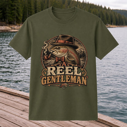 A Reel Gentleman Trout Fishing Vintage Graphic T-Shirt
