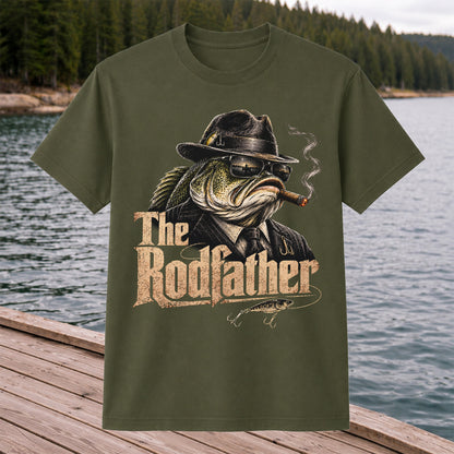 The Rodfather Funny Bass Fishing Shirt