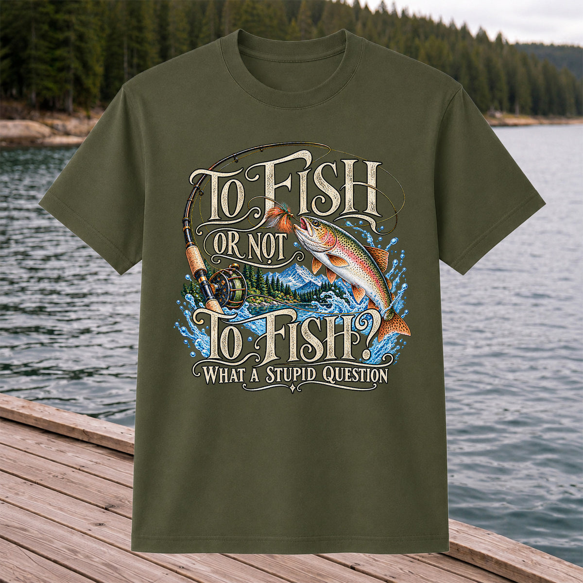 To Fish Or Not To Fish What a Stupid Question Trout Fishing T-Shirt