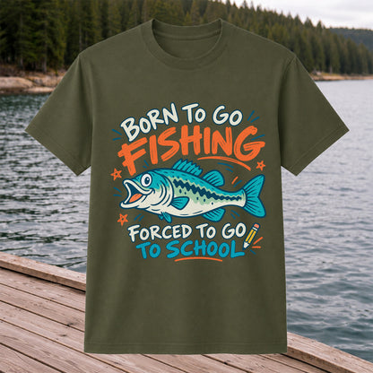 Funny Fish Fishing Graphic T-Shirt for Back to School