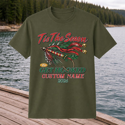 Personalized Christmas Fly Fishing Custom Name T-Shirt