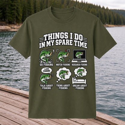 Things I Do in My Spare Time Funny Bass Fishing T-Shirt