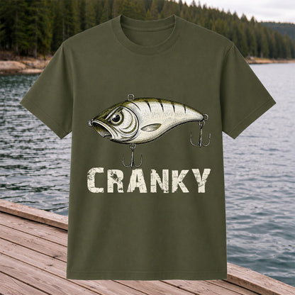 Cranky Vintage Crankbait Fishing Lure Graphic T-Shirt