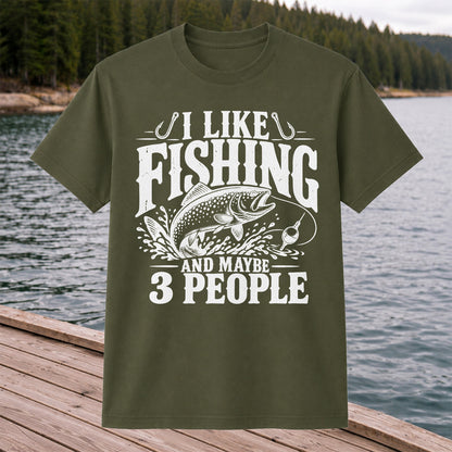 Funny Trout Fishing Three People Graphic T-Shirt