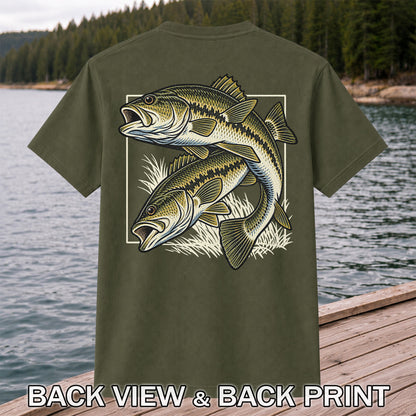 Vintage Bass Fishing Graphic T-Shirt | Back Print