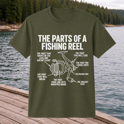 Fishing Reel Parts Diagram Humor Graphic T-Shirt