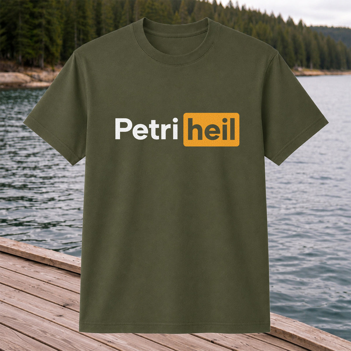 Petri Heil Fishing Logo Graphic T-Shirt