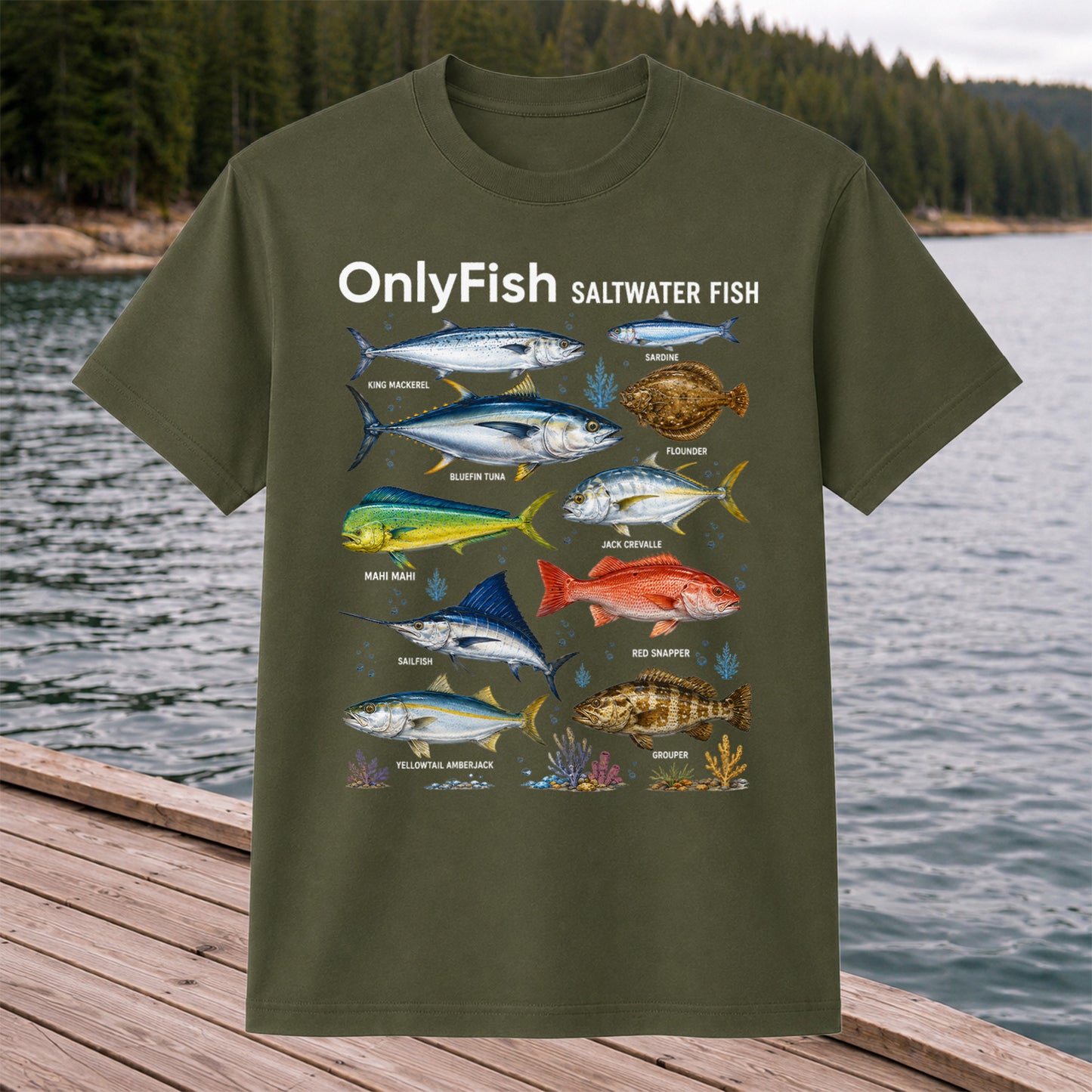 OnlyFish Saltwater Fish Identification T-Shirt
