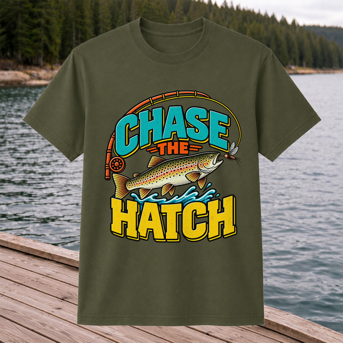 Chase the Hatch Brown Trout Fly Fishing T-Shirt