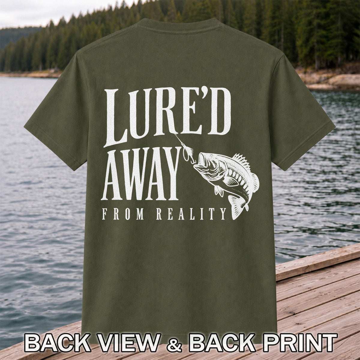 Largemouth Bass Fishing Lure Graphic T-Shirt | Back Print