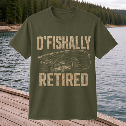 O'Fishally Retired T-Shirt Bass Fishing Retirement Gift for Fisherman