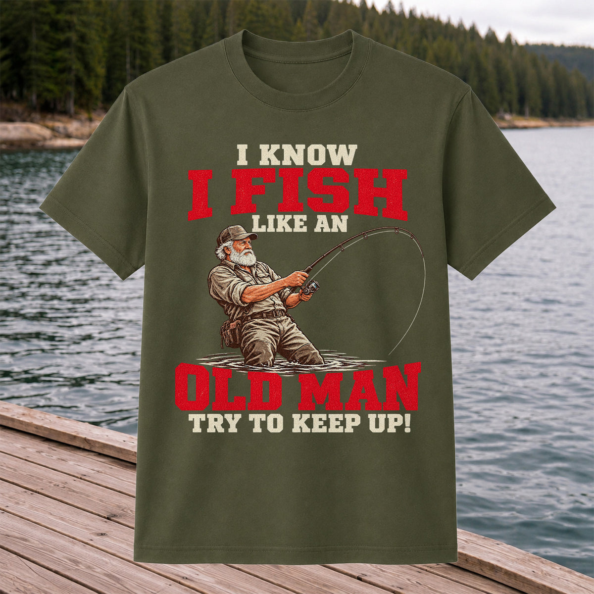 Vintage Angler Fly Fishing Graphic T-Shirt