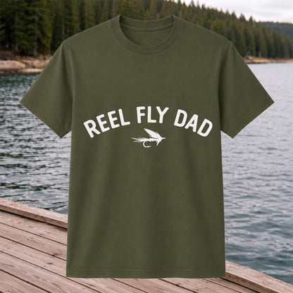Reel Fly Dad Fly Fishing Lure Graphic T-Shirt