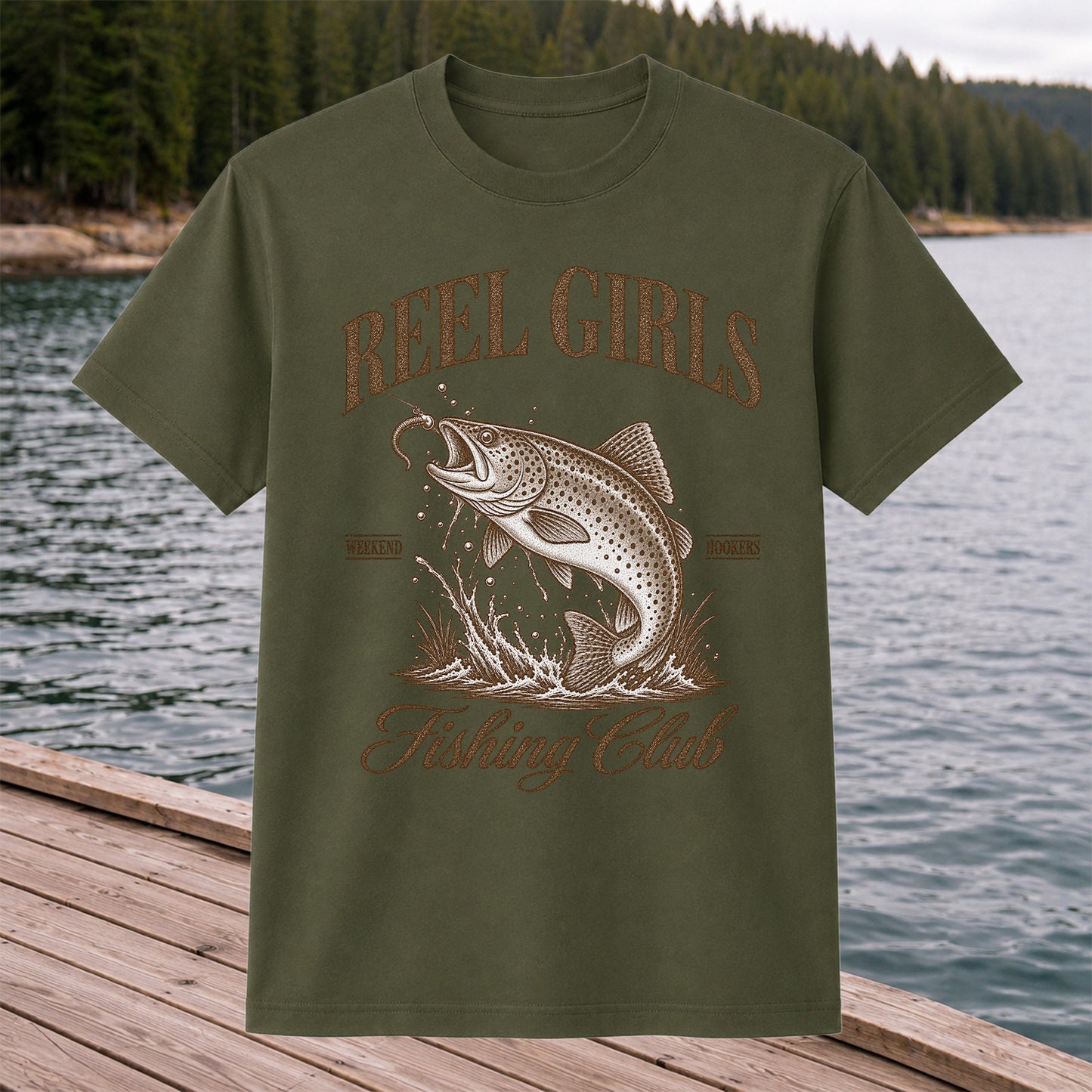 Reel Girls Weekend Hookers Fishing Club Trout T-Shirt