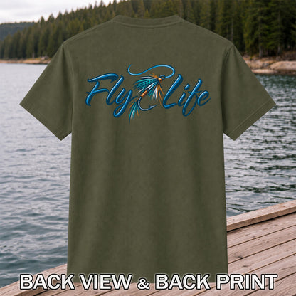 Fly Life Fishing Lure Graphic T-Shirt | Back Print