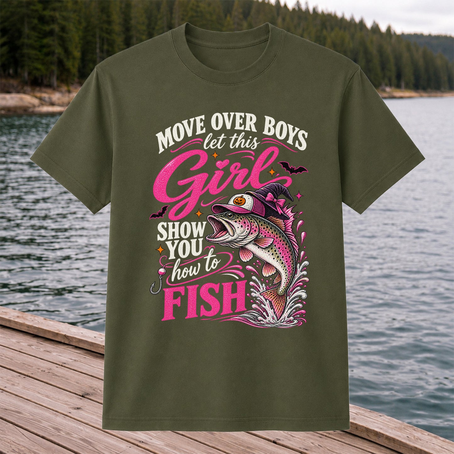 Move Over Boys Let This Girl Show You How to Fish Trout T-Shirt