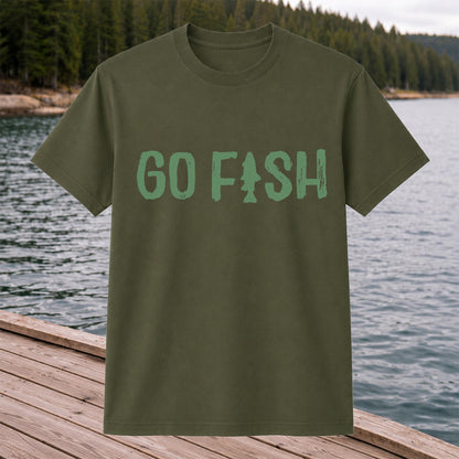 Go Fish Funny Fishing Graphic T-Shirt