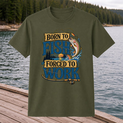 Rainbow Trout Lake Sunset Fishing Graphic T-Shirt