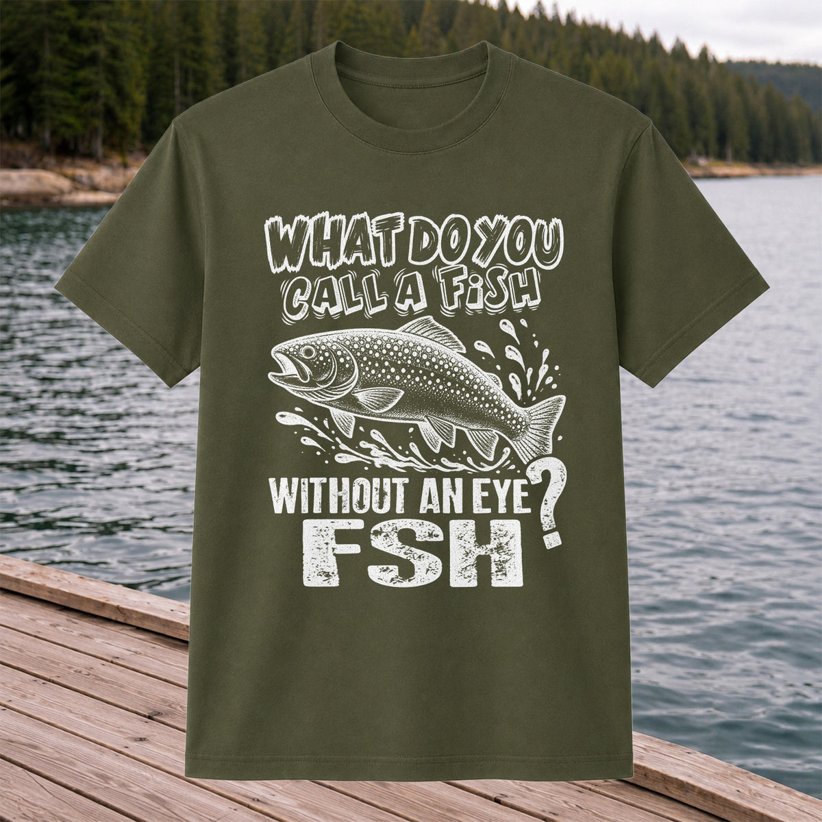 What Do You Call a Fish Without an Eye FSH Funny Fishing T-Shirt