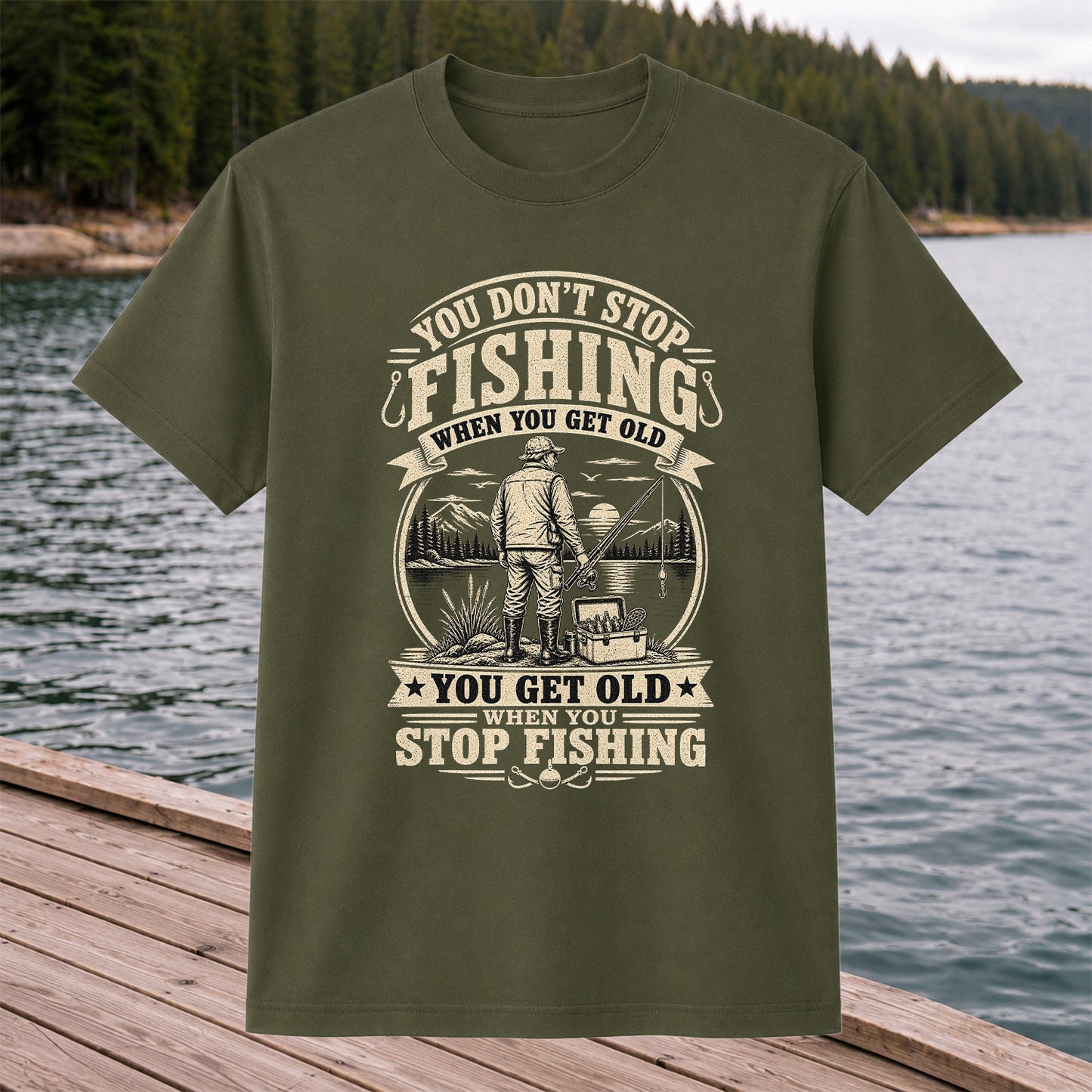 You Don't Stop Fishing When You Get Old Funny Fishing T-Shirt