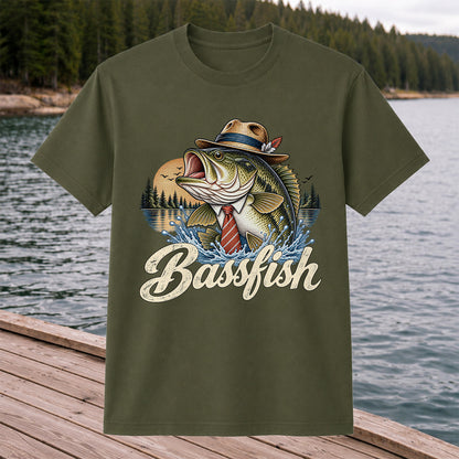 Cowboy Hat Bass Fishing Graphic T-Shirt