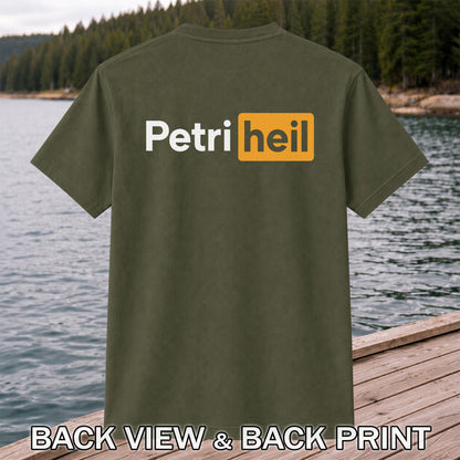 Petri Heil Fishing Logo Graphic T-Shirt | Back Print