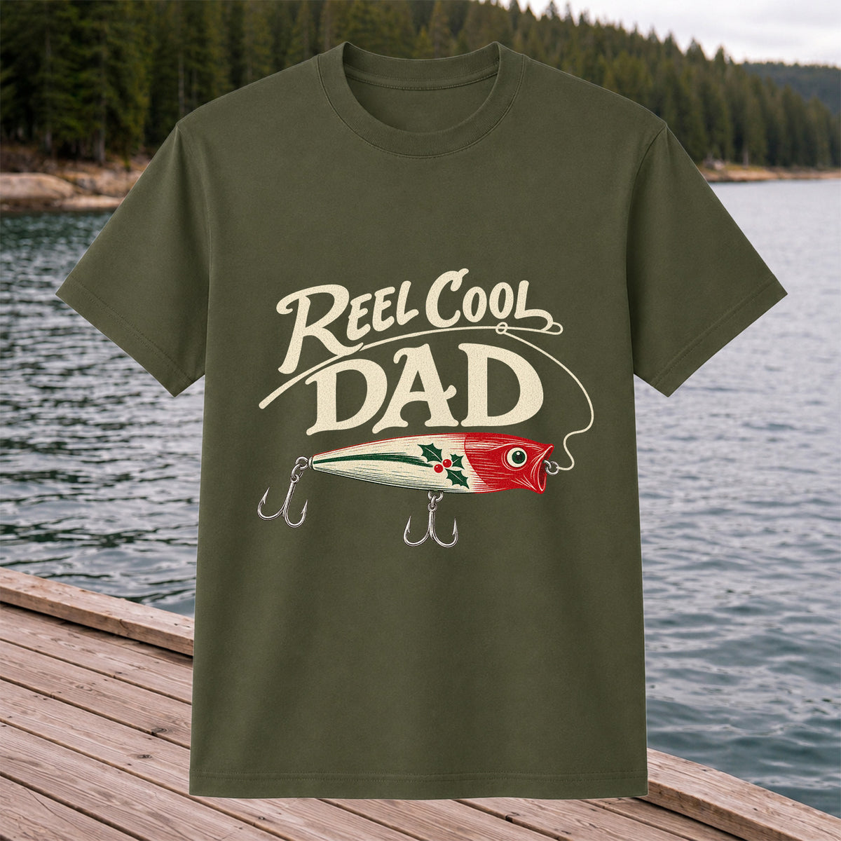 Reel Cool Dad Fishing Lure Graphic T-Shirt
