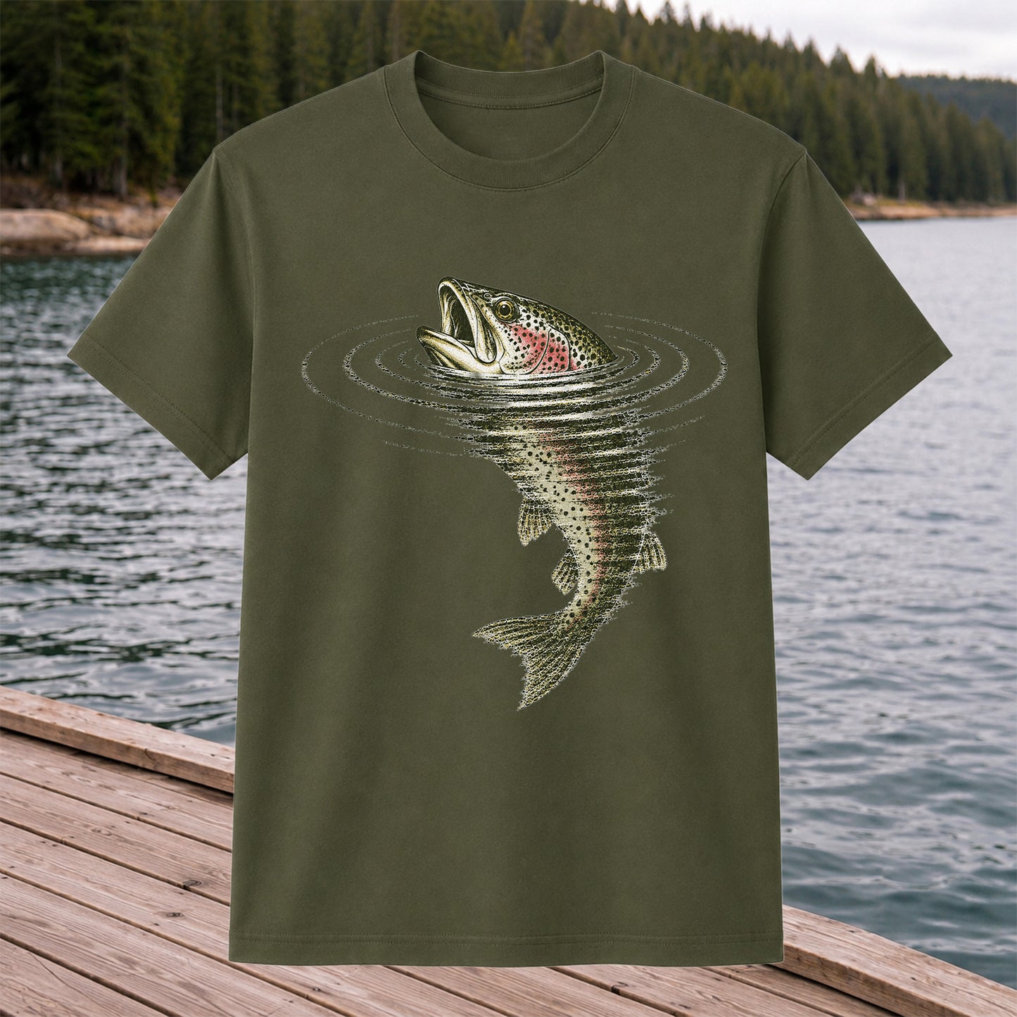 Trout Fishing T-Shirt River Fishing Vintage Angler Tee