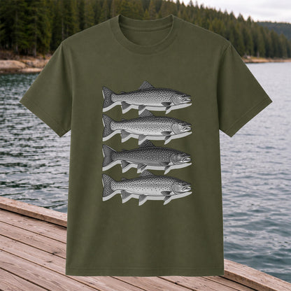 Vintage Trout Collection Freshwater Fishing Graphic T-Shirt