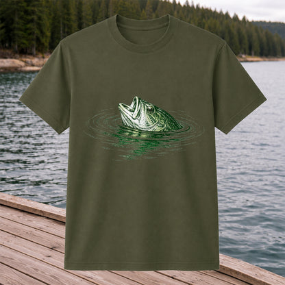Bass Fishing T-Shirt, Vintage Largemouth Bass Graphic Tee for Anglers