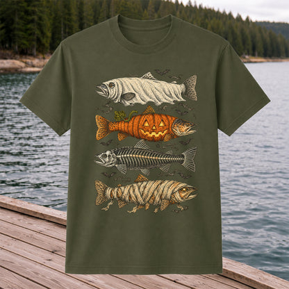 Vintage Halloween Fishing Shirt, Halloween Trout T-Shirt