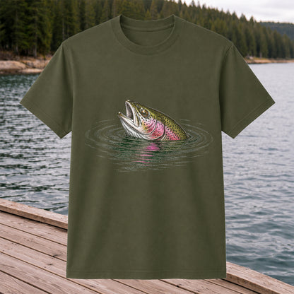 Rainbow Trout Fishing T-Shirt, Fly Fishing Tee for Anglers