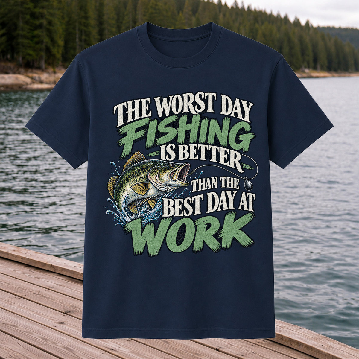 Largemouth Bass Fishing Humor Graphic T-Shirt