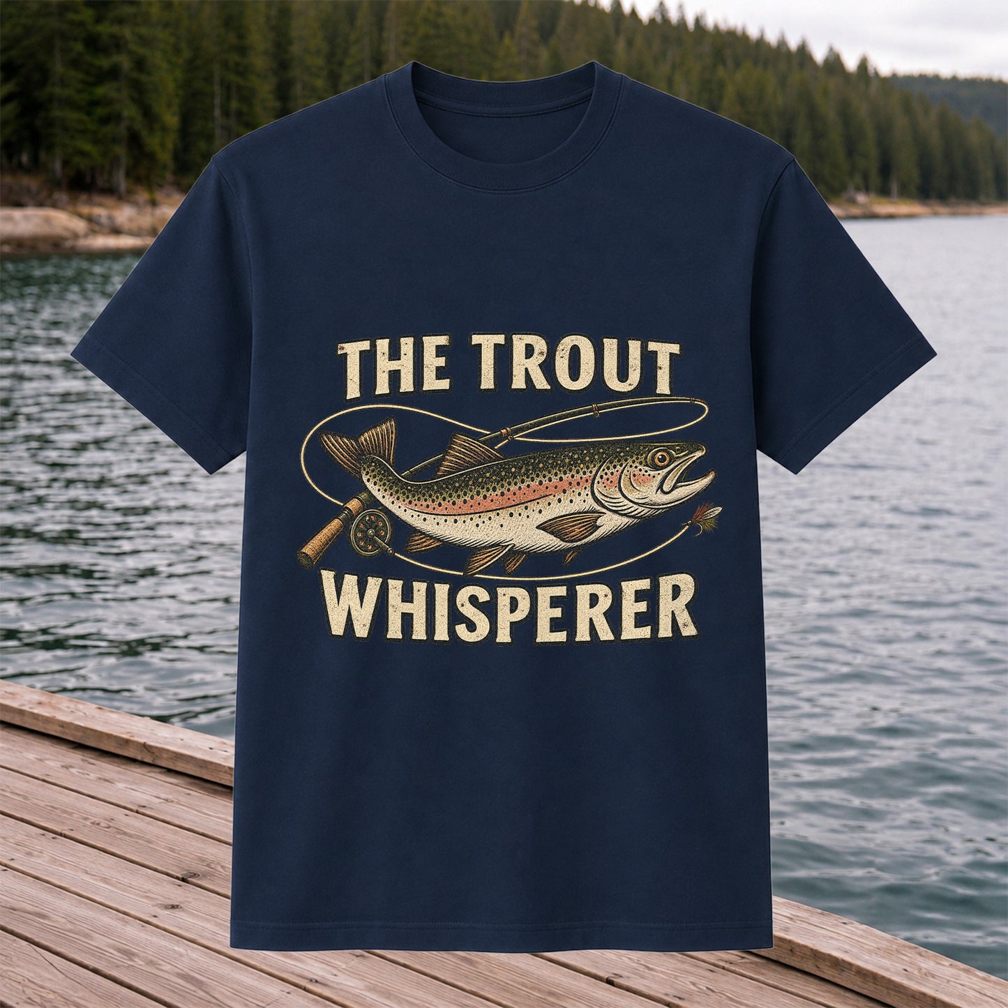 The Trout Whisperer Vintage Fly Fishing Graphic T-Shirt