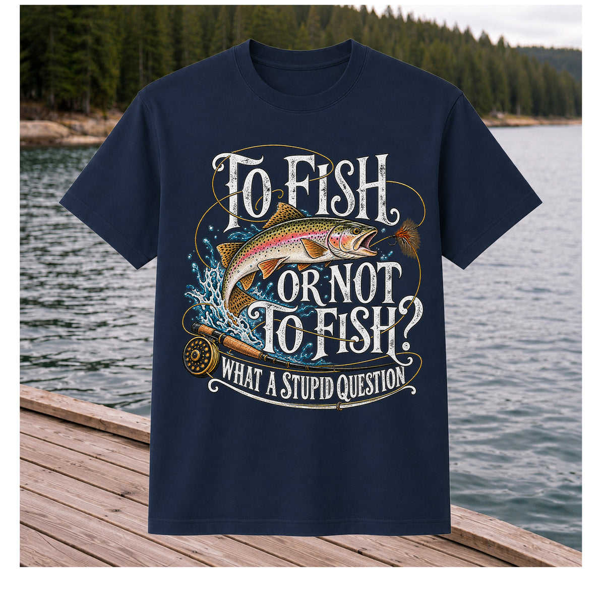 To Fish or Not to Fish What a Stupid Question Rainbow Trout T-Shirt