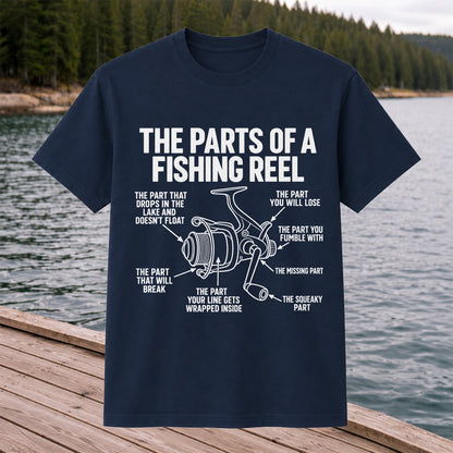 Fishing Reel Parts Diagram Humor Graphic T-Shirt