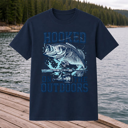Hooked on the Outdoors Bass Fishing Graphic T-Shirt