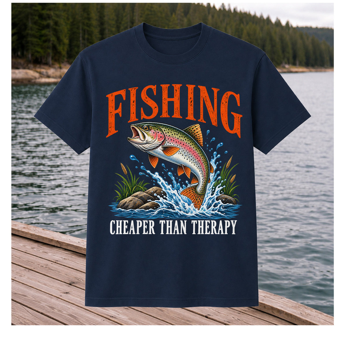 Fishing Cheaper Than Therapy Rainbow Trout Funny T-Shirt
